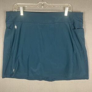 Smartwool Skort Women's L Turquoise Athletic Skirt Built In Shorts Merino Blend